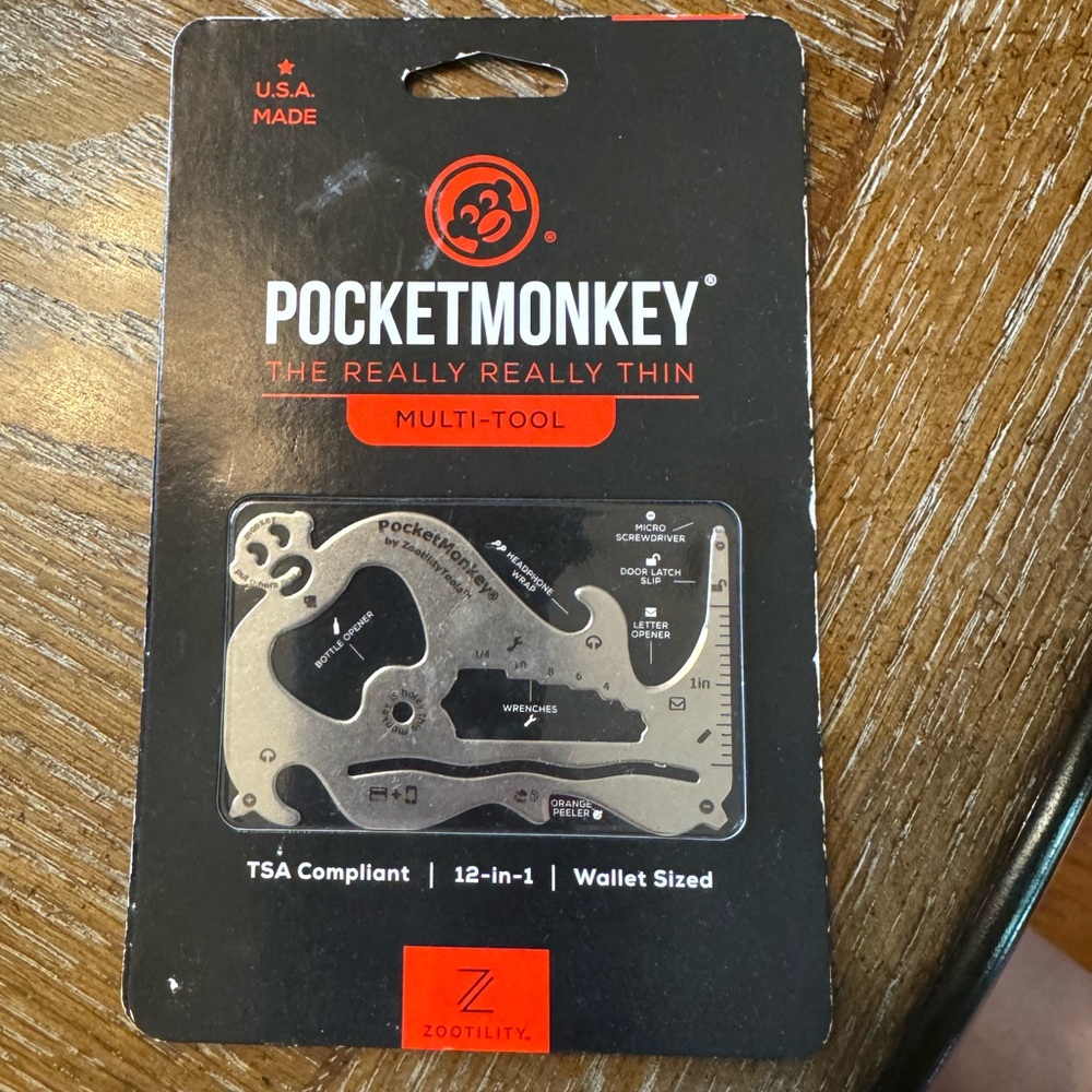 PocketMonkey Multi-Tool - Stainless Steel - Gray